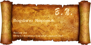 Bogdanu Nepomuk névjegykártya